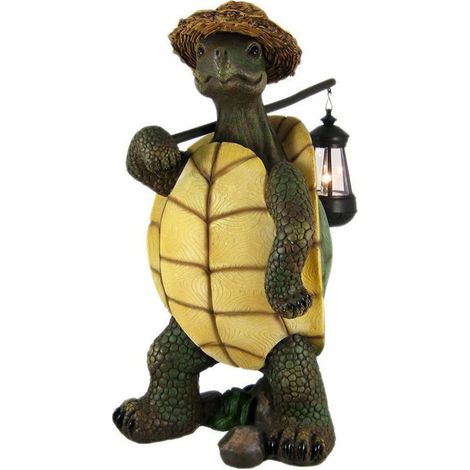 Statue de jardin en forme de tortue avec lampe pour 7.54.512.5cm