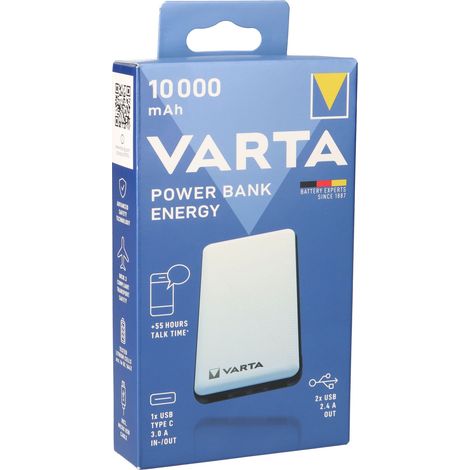 Varta Power Bank Energy 10000 Powerbank 10000 mAh LiPo USB-C® Weiß/Schwarz Statusanzeige (1/5)