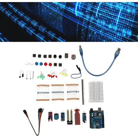 Compatible avec le nouveau kit UNO R3 à 400 trous comprenant un interrupteur, un condensateur, un capteur, un module d'évitement d'obstacles et une LED. (1/5)