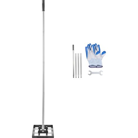 Râteau de nivellement pour pelouse, manche 198 cm, plaque 43x25 cm, acier carbone anti-rouille, hauteur réglable sur 5 niveaux, outil facile pour jardin et terrain de golf. (1/5)