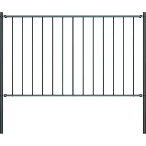 Panneau de clôture Woerden avec poteaux, acier, 1,7 x 1,25 m, anthracite