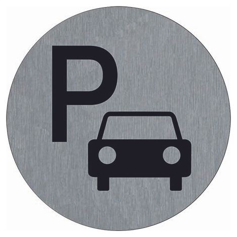 Plaque de porte Parking - Aluminium brosse Ø75mm - 4383101