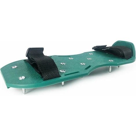 1 Paire Chaussures de Pelouse Aérateur Jardin Herbe Gazon Pointu Sandales À Pointes Sangle Entretien Outils de Jardin vert (1/4)