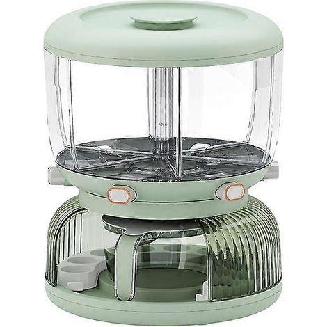 Seau à riz rotatif à double compartiment, boîte de rangement pour riz domestique hermétique, grande capacité (vert) (1/5)
