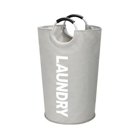 Panier a linge sale en tissu gris 82L - Panier Corbeille a linge pliable à poignée - Panier à linge sale pliable - Sac Paniere a linge sale pliable - Panière Sac Bac à linge sale pliable (1/2)