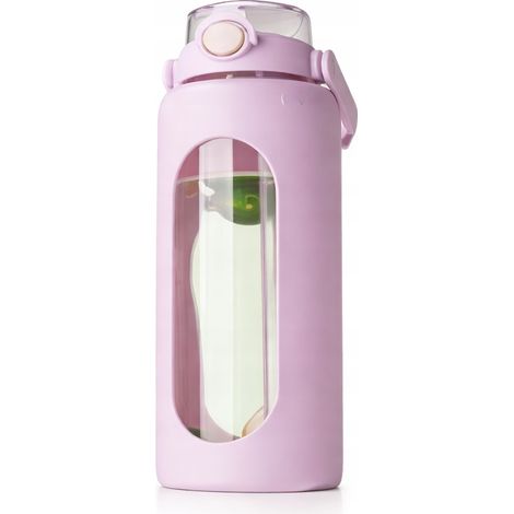 Botella de agua de vidrio de 1,8 l para el gimnasio con soporte para el teléfono (1/5)
