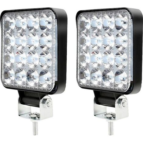 2pcs 12V 48W 6500K LED Work Light IP 67 Waterproof Heavy Duty for Tractor Truck Motorcycle Boat SUV MUMU (1/4)