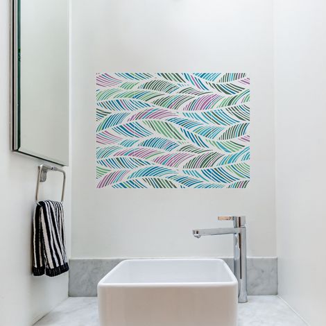 Fresque adhésive décorative pour carrelage, 15 cm X 15 cm, x12, vagues multicouleurs, décoration intérieure. (1/5)