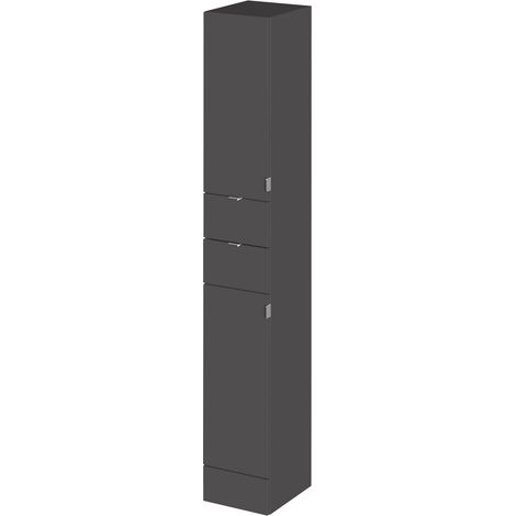 Hudson Reed Fusion Tall Tower Unit 300mm Wide - Gloss Grey (1/3)