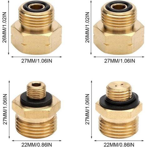Adaptateur Pour Bouteilles De Gaz - Laiton - Compatible Europe - 4 Pièces (1/5)