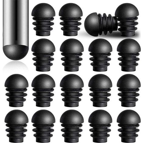 24 pezzi di tappi terminali rotondi con inserti per tubi in plastica da 16 mm di diametro esterno, tappi terminali per gambe di sedie, protezioni per tappi in plastica per tubi