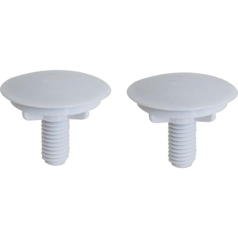 Set di 2 copriforo per rubinetto da cucina in acciaio inox, tappo in metallo (bianco)