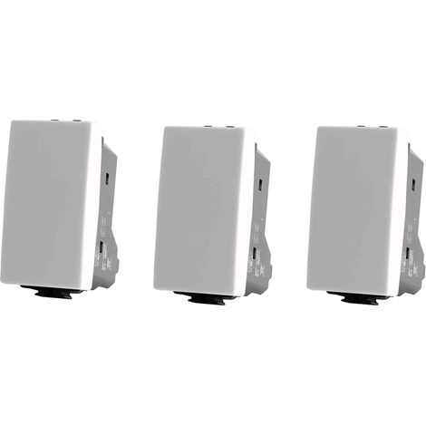 Kit 3 interruttore unipolare compatibile con matix 1p 16a 250v bianco