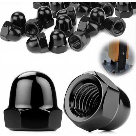20pcs Écrous Borgnes M6 Noir Cache Écrou Acier Inoxydable A2 V2A (1/5)