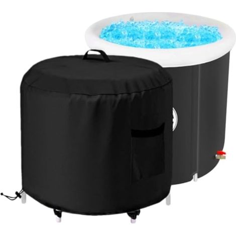 Housse de bain de glace, 89 x 89 x 76 cm, couvercle isolé robuste pour baignoire plongeante froide, protection contre les intempéries (1/5)