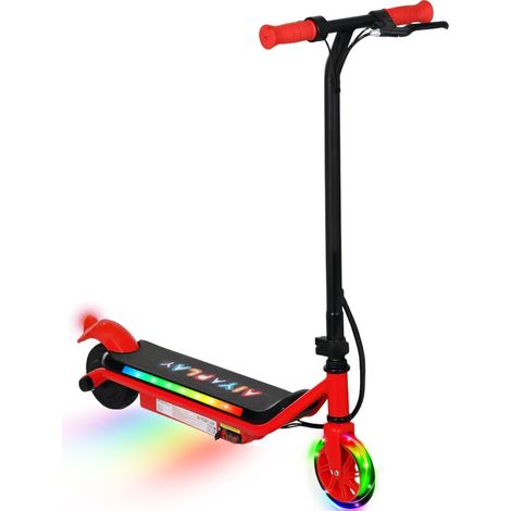 Electric Scooter for Kids Aged 6-14 Years, with Colourful Lights, Red