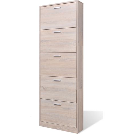 Zapatero de madera con cajones para entrada/dormitorio 15 pares de zapatos 2002043 (1/4)