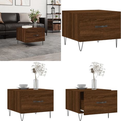 Couchtisch Braun Eichen-Optik 50x50x40 cm Holzwerkstoff - Couchtisch - Wohnzimmerstil - Holzmöbel - Eiche Optik - Stauraum - Home & Living (1/5)