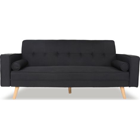 Canapé convertible scandinave Tao Tissu Noir (1/4)