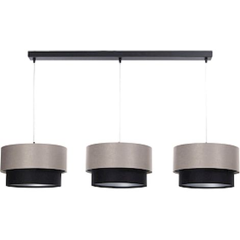 Suspension design satin noir et beige ajustable élégance moderne - Noir satiné et beige satiné (1/4)