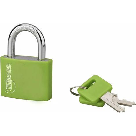 THIRARD - Cadenas à clé Maxium Color Vert, intérieur, aluminium, 40mm, 2 clés - THIRARD