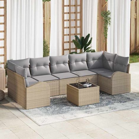 Gartensofa-set Beige 55 x 55 x 37 cm Poly-Rattan
