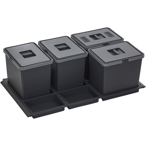Abfallsammler Metropolis 15+15+15+15L Abfallsystem für Schubladen Korpusbreite 90 cm (1/5)
