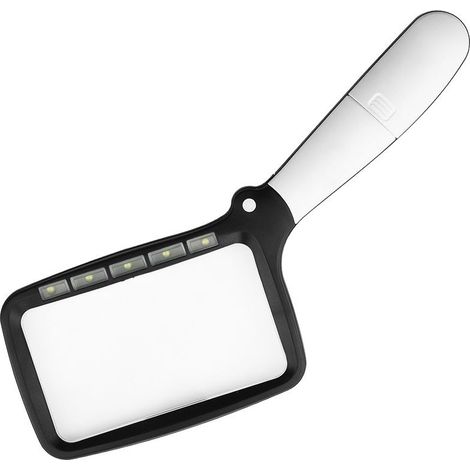 GDHZS- Loupe de Lecture Lumineuse, 3X Grand Loupes Eclairante avec 5 Lumières à LED Portable Idéale pour Les Seniors, Les Enfants, Les Loisirs, l'artisanat, Les Horlogers (1/5)