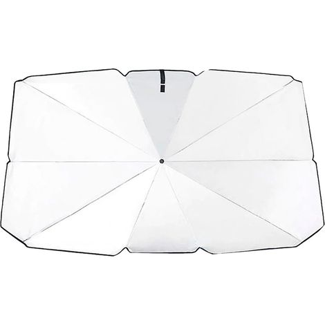 1 Pare-soleil pare-brise,tissu argent titane,pliable,10 baleines alliage,125x65cm,voiture camion SUV (1/5)