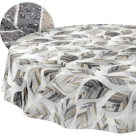 Nappe enduite Feuilles Ronde Ø 120 cm intérieur/extérieur (1/5)