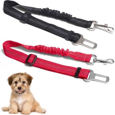 Ceinture Sécurité Voiture Chien - Tampon Élastique - Pour Chiens Moyens à Grands - 2 Pièces (1/4)