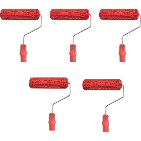 5X Rouleau de Peinture en Peau de Crocodile en Relief de 7 Pouces avec PoignéE pour la DéCoration Murale (1/2)
