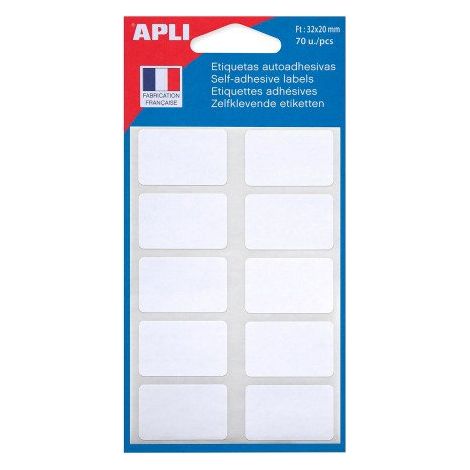 Etiquettes blanches 32 x 20 mm Apli Agipa 111910 - Boîte de 70 - Lot de 5 (1/2)