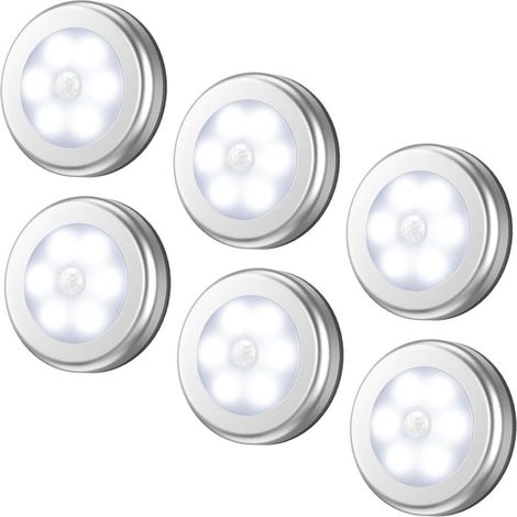 Veilleuse LED sans fil à piles avec détecteur de mouvement amélioré, lampe à fixer partout, éclairage d'escalier, applique murale pour couloir ou chambre. (1/5)