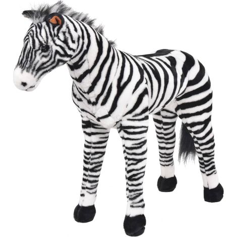 vidaXL Plüschspielzeug Zebra Schwarz und Weiß XXL (1/5)