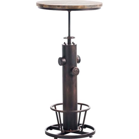Tavolo alto da bar in stile industriale con poggiapiedi regolabile in altezza bronzo TAB10021