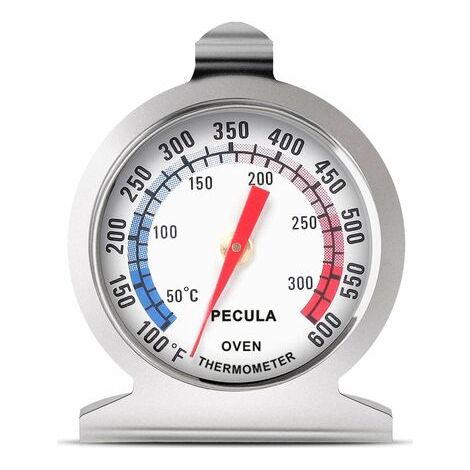 Thermomètre de four 50-300 °C / 100-600 °F, idéal pour la cuisson au four, au gril, à la poêle, au fumoir et autres modes de cuisson. Lecture instantanée. Fabriqué en acier inoxydable. Thermomètre de (1/4)