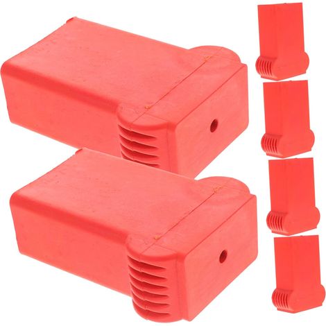 Couvre-pieds D'échelle Protection Sécurisée Rouge en Caoutchouc Antidérapants et Résistants à L'usure Lot de 6 pour Pieds D'échelle pour Usage Domestique et Professionnel (1/5)