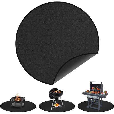 Filiyano-Tapis de protection rond pour barbecue de 91 cm (36 pouces), tapis isolant thermique ignifugé à 3 couches, tapis de protection pour sol de (1/5)