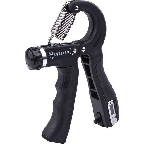 (noir) Pack de 5 poignées de renforcement de la force de préhension, résistance réglable de 60 kg, appareil d'exercice pour les avant-bras, renforcement de la force de préhension (1/5)