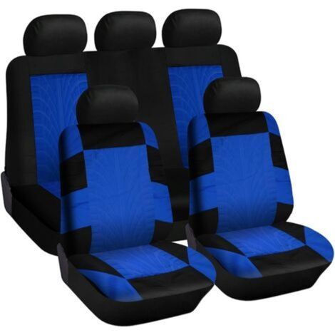 Housse de Siege Voiture Universel Housse de Protection Siège Voiture -Ensemble de Housses Siège Avant et Arrière Bleu (1/5)
