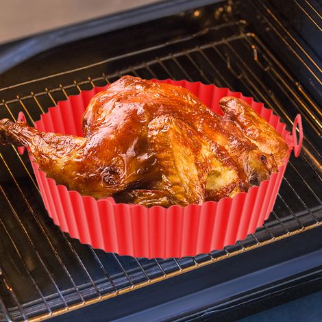 Cuvettes en silicone pour friteuse à air chaud, panier de cuisson réutilisable en silicone résistant aux hautes températures, doublure en silicone de qualité alimentaire (1/5)