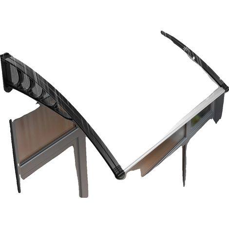Marquesina para puerta, material de policarbonato, 5 mm de espesor, diseño de montaje en pared, resistente a la intemperie, estilo arco moderno. (1/5)