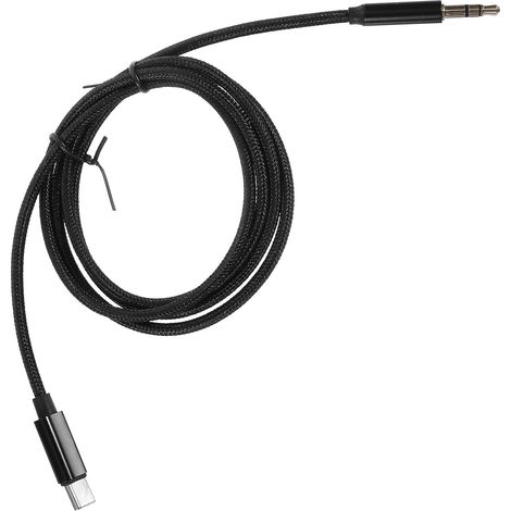 Câble Audio Type-c vers Jack 3,5 Mm en Métal Noir Câble de Conversion Audio pour Téléphone Longueur 1 Mètre (1/5)