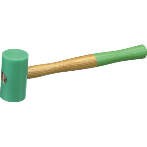 FREUND Kunststoffhammer Polydur Hammer , Schonhammer rund grün Ø 50 mm 01678050