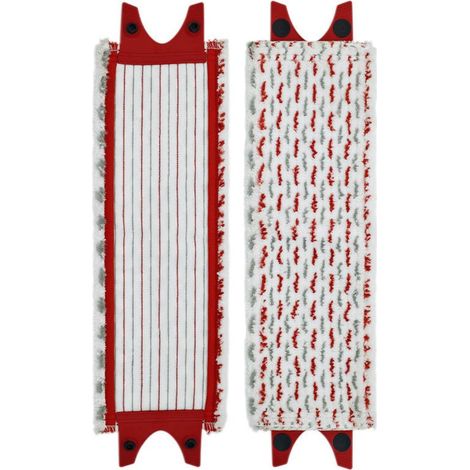 Set di 2 ricariche per mocio，2 in 1 in microfibra lavabile，mocio spray di ricambio per la pulizia，Per tutti i tipi di pavimento，rosso (1/4)