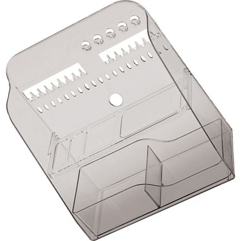 Aufbewahrungsbox für den Schreibtisch, Make-up-Organizer, Schmuckkästchen aus Kunststoff, kleine Aufbewahrungsmöglichkeit für Schminktisch, Schränke und Arbeitsplatten, transparent grau (1/5)