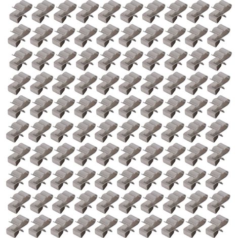 Lot de 100 clips de câble photovoltaïque en acier inoxydable pour fixation de cordon de serrage pour panneau solaire PV