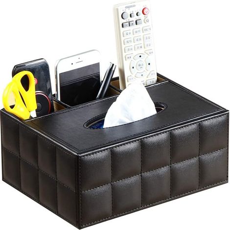 Étui à crayons multifonctionnel en cuir PU avec télécommande pour chambre à coucher et salon Noir (1/5)