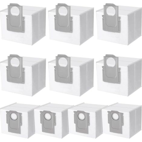 Ulisem10 pezzi Sacchetti per la polvere compatibili con Roborock S7 MaxV Ultra / S7 Pro Ultra / Q7+ / Q7 Max+ / Q5+/ T8, Sacchetti per aspirapolvere di ricambio compatibili con la stazione di aspirapo (1/4)